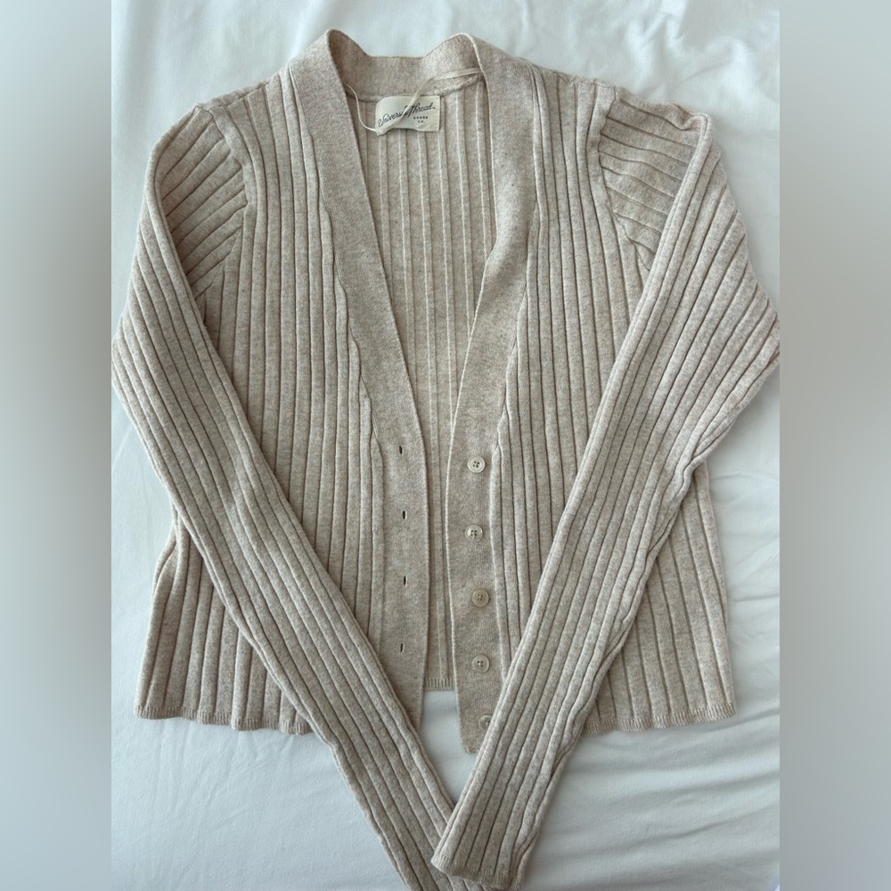 Women's Beige Cardigan Sweater